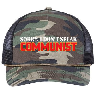 Sorry I DonT Speak Communist Trump 2024 Gift Retro Rope Trucker Hat Cap