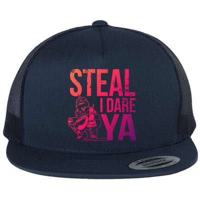 Steal I Dare Ya Funny Softball Catcher Team Sport Gift Flat Bill Trucker Hat