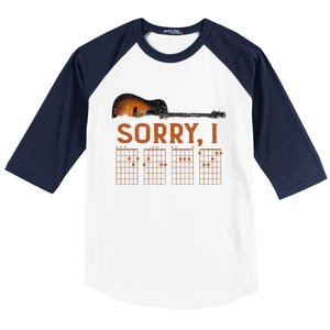 Sorry I D.G.A.F Funny Message Guitar Chords Guitarist Baseball Sleeve Shirt