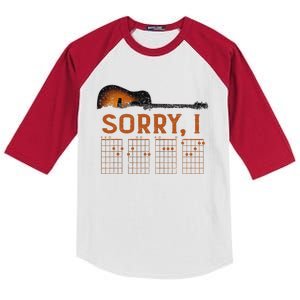 Sorry I D.G.A.F Funny Message Guitar Chords Guitarist Kids Colorblock Raglan Jersey