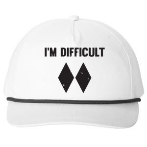 Ski I'm Difficult Skiing Skier Snowboard Snowboarder Gift Snapback Five-Panel Rope Hat