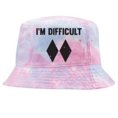 Ski I'm Difficult Skiing Skier Snowboard Snowboarder Gift Tie-Dyed Bucket Hat