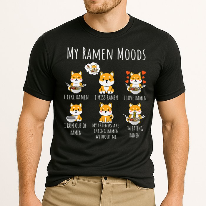 Shiba Inu Dog Ra Japanese Noodles Delight Cooling Performance Crew T-Shirt