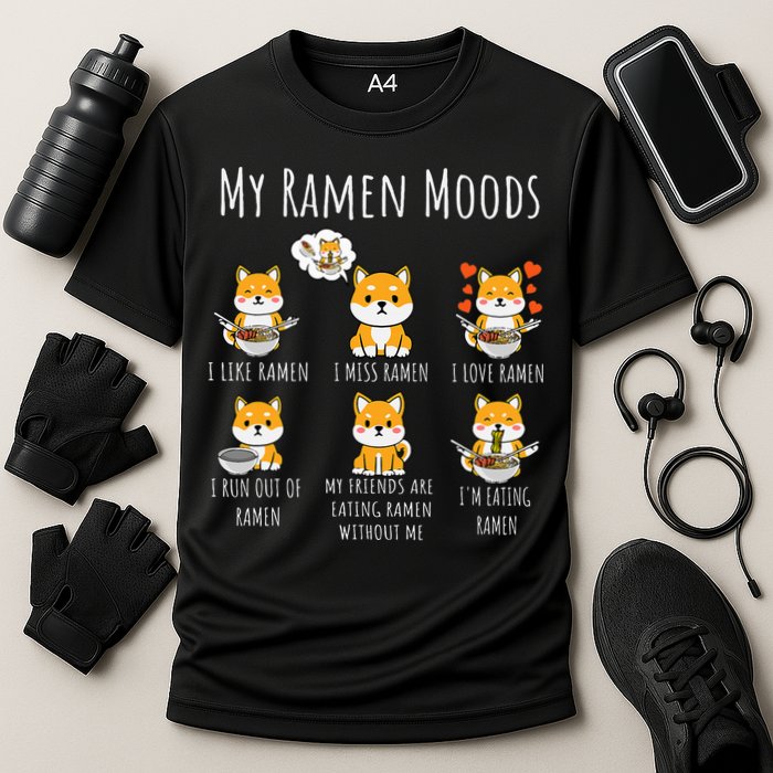 Shiba Inu Dog Ra Japanese Noodles Delight Cooling Performance Crew T-Shirt