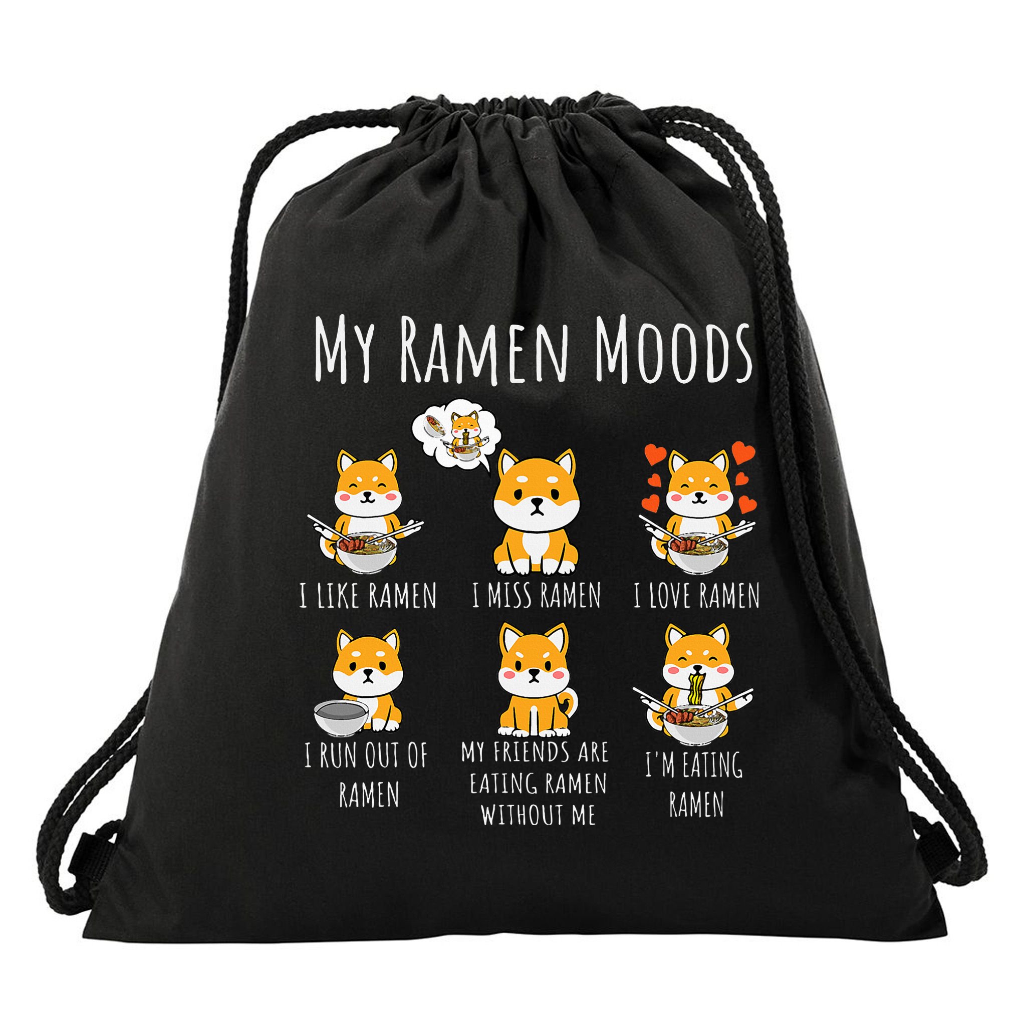 Shiba Inu Dog Ra Japanese Noodles Delight Drawstring Bag