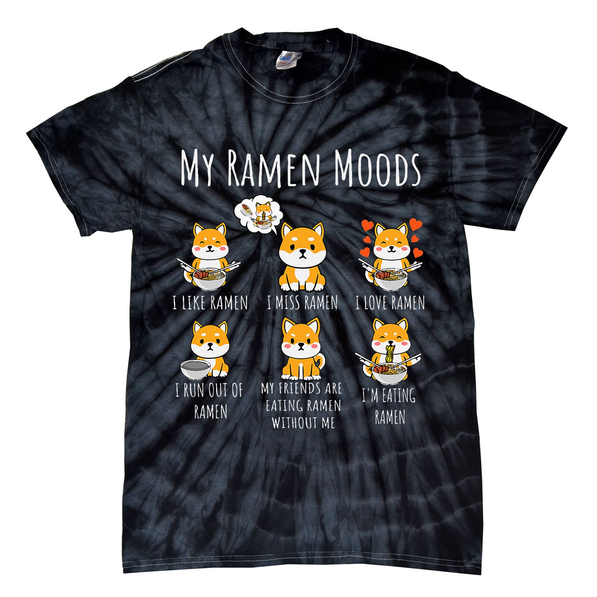 Shiba Inu Dog Ra Japanese Noodles Delight Tie-Dye T-Shirt