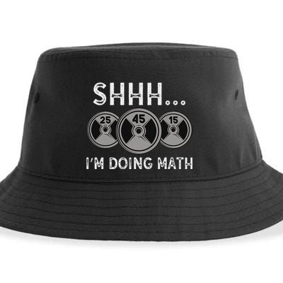 Shhh IM Doing Math Gym Fitness Math Funny Weightlifting Sustainable Bucket Hat