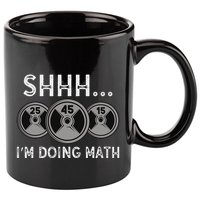 Shhh IM Doing Math Gym Fitness Math Funny Weightlifting 11oz C Handle Ceramic Mug