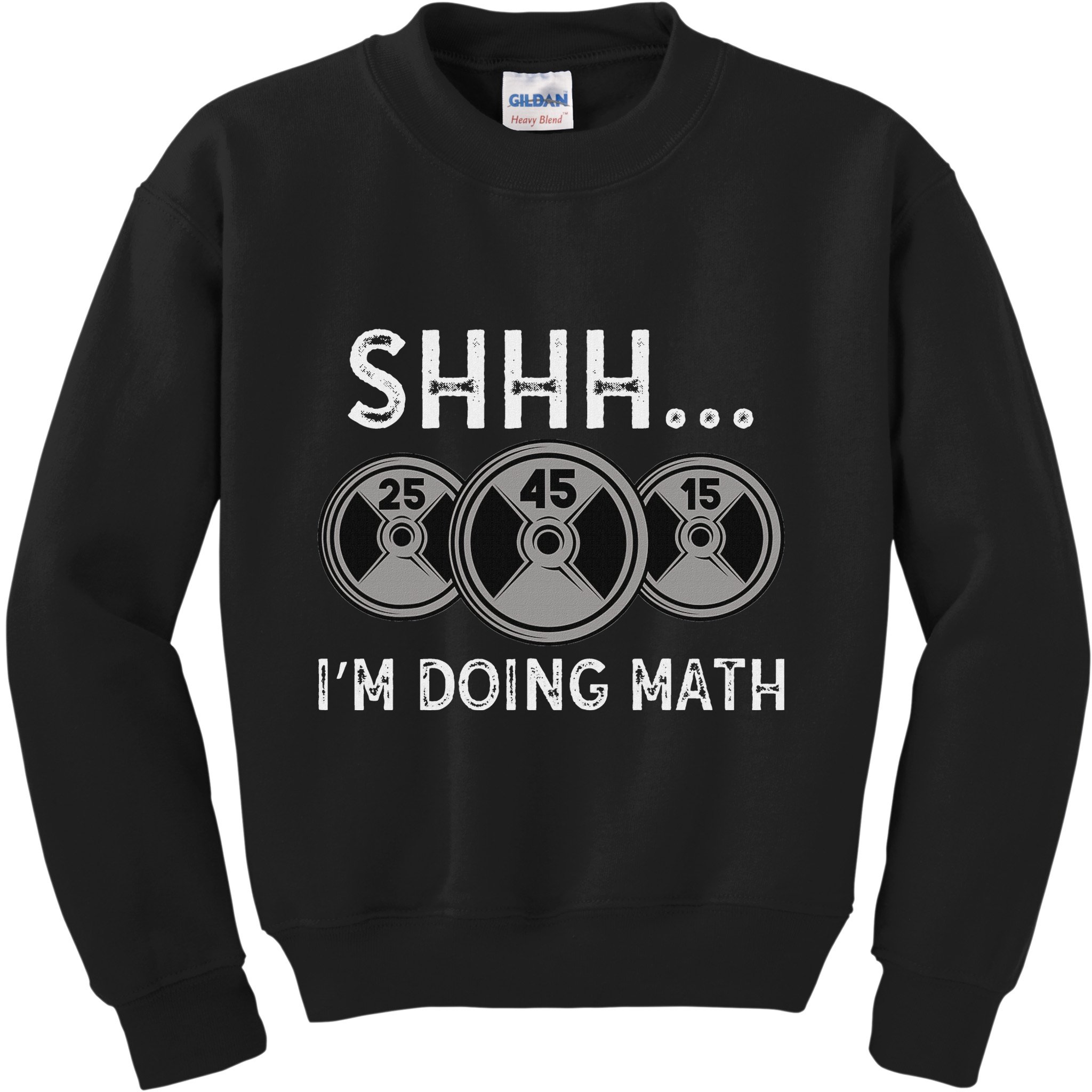 Shhh IM Doing Math Gym Fitness Math Funny Weightlifting Kids Sweatshirt