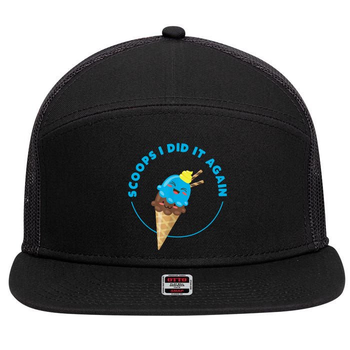 Scoops I Did It Again Funny Popsicle 7 Panel Mesh Trucker Snapback Hat