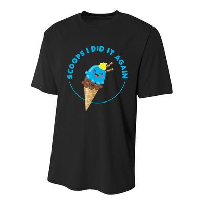 Scoops I Did It Again Funny Popsicle Youth Performance Sprint T-Shirt
