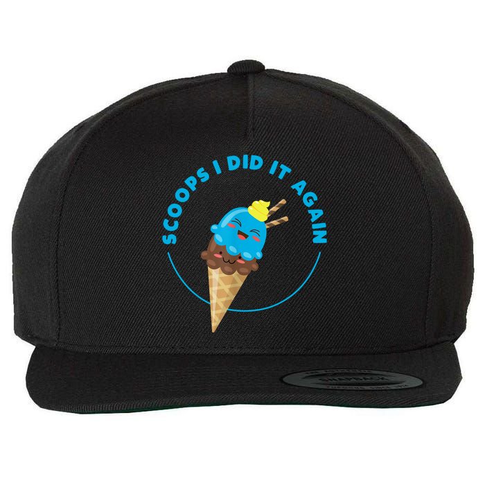 Scoops I Did It Again Funny Popsicle Wool Snapback Cap