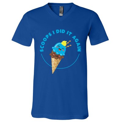 Scoops I Did It Again Funny Popsicle V-Neck T-Shirt