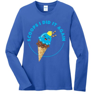 Scoops I Did It Again Funny Popsicle Ladies Long Sleeve Shirt