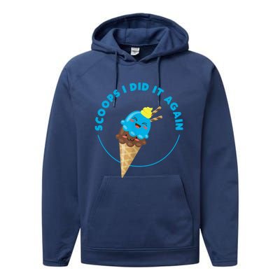 Scoops I Did It Again Funny Popsicle Performance Fleece Hoodie