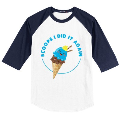 Scoops I Did It Again Funny Popsicle Baseball Sleeve Shirt