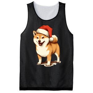 Shiba Inu Dog With Santa Hat Christmas Mesh Reversible Basketball Jersey Tank