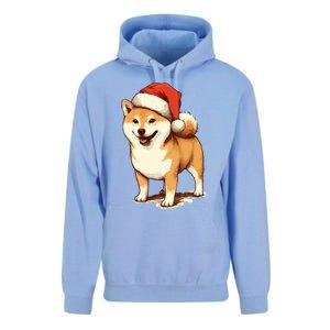 Shiba Inu Dog With Santa Hat Christmas Unisex Surf Hoodie