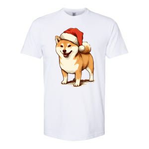 Shiba Inu Dog With Santa Hat Christmas Softstyle CVC T-Shirt