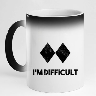 Ski I'm Difficult Funny Gift Skiing Lovers Skiers Snowboard Snowboarder Gift 11oz Black Color Changing Mug