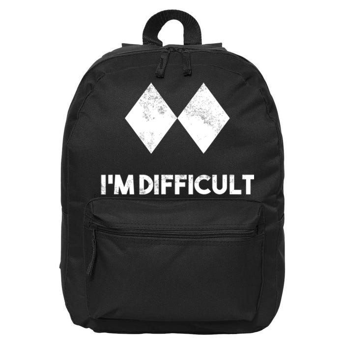 Ski I'm Difficult Funny Gift Skiing Lovers Skiers Snowboard Snowboarder Gift 16 in Basic Backpack