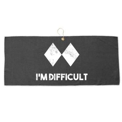 Ski I'm Difficult Funny Gift Skiing Lovers Skiers Snowboard Snowboarder Gift Large Microfiber Waffle Golf Towel