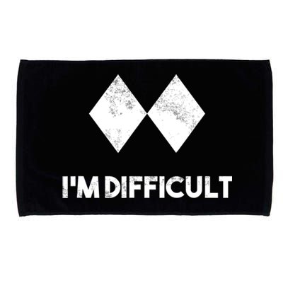 Ski I'm Difficult Funny Gift Skiing Lovers Skiers Snowboard Snowboarder Gift Microfiber Hand Towel