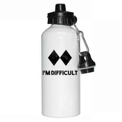 Ski I'm Difficult Funny Gift Skiing Lovers Skiers Snowboard Snowboarder Gift Aluminum Water Bottle 