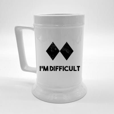 Ski I'm Difficult Funny Gift Skiing Lovers Skiers Snowboard Snowboarder Gift Beer Stein