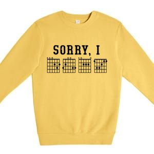 Sorry I DGAF Funny Hidden Message Guitar Chords Premium Crewneck Sweatshirt