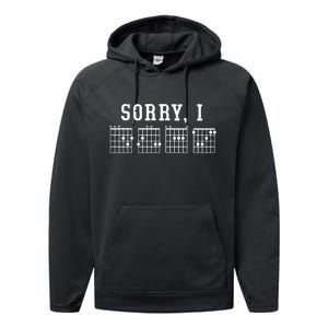 Sorry I DGAF Funny Hidden Message Guitar Chords Performance Fleece Hoodie