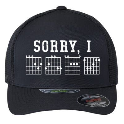 Sorry I DGAF Funny Hidden Message Guitar Chords Flexfit Unipanel Trucker Cap