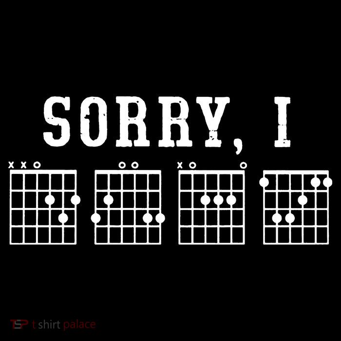 Sorry I DGAF Funny Hidden Message Guitar Chords Flexfit Unipanel Trucker Cap