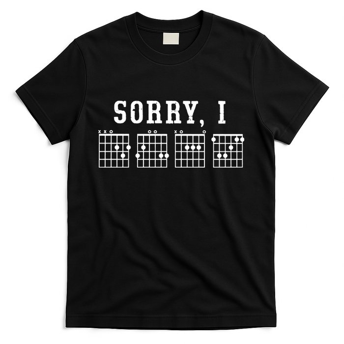 Sorry I DGAF Funny Hidden Message Guitar Chords T-Shirt