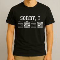 Sorry I DGAF Funny Hidden Message Guitar Chords T-Shirt