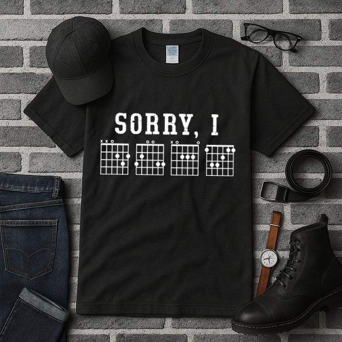 Sorry I DGAF Funny Hidden Message Guitar Chords Tall T-Shirt