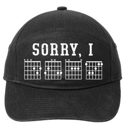 Sorry I DGAF Funny Hidden Message Guitar Chords 7-Panel Snapback Hat