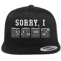 Sorry I DGAF Funny Hidden Message Guitar Chords Flat Bill Trucker Hat