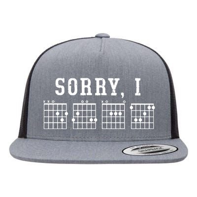 Sorry I DGAF Funny Hidden Message Guitar Chords Flat Bill Trucker Hat