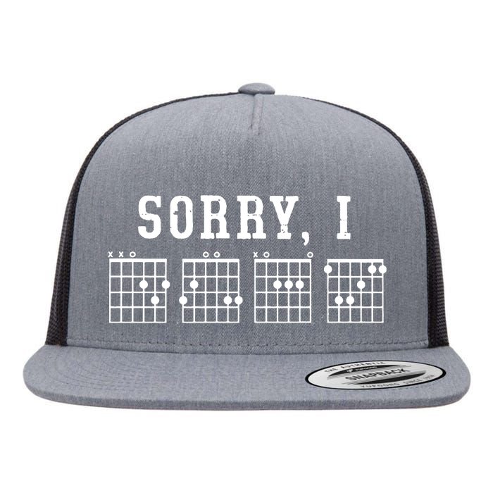 Sorry I DGAF Funny Hidden Message Guitar Chords Flat Bill Trucker Hat