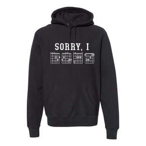 Sorry I DGAF Funny Hidden Message Guitar Chords Premium Hoodie