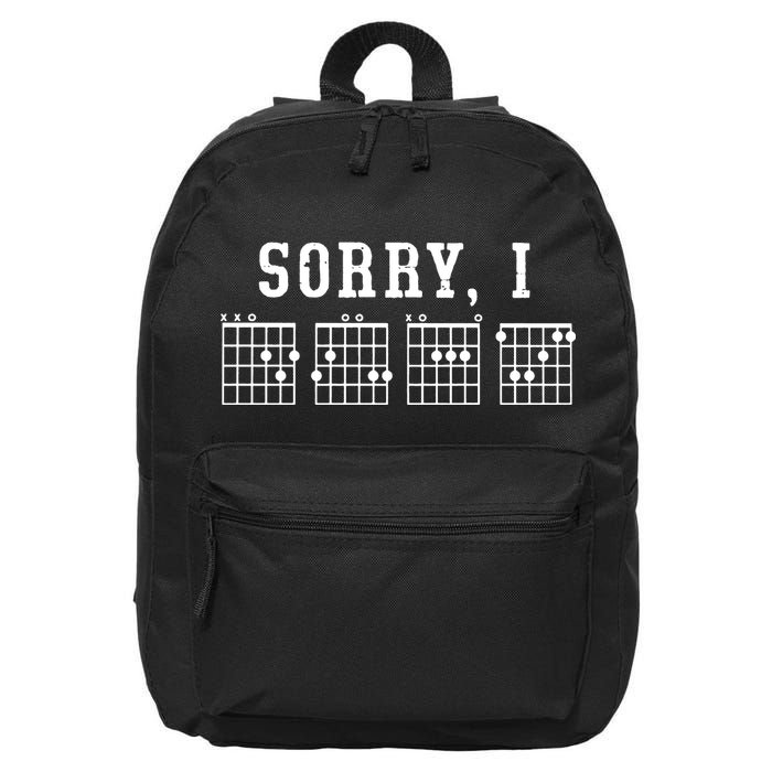 Sorry I DGAF Funny Hidden Message Guitar Chords 16 in Basic Backpack