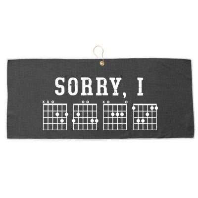 Sorry I DGAF Funny Hidden Message Guitar Chords Large Microfiber Waffle Golf Towel