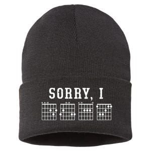 Sorry I DGAF Funny Hidden Message Guitar Chords Sustainable Knit Beanie