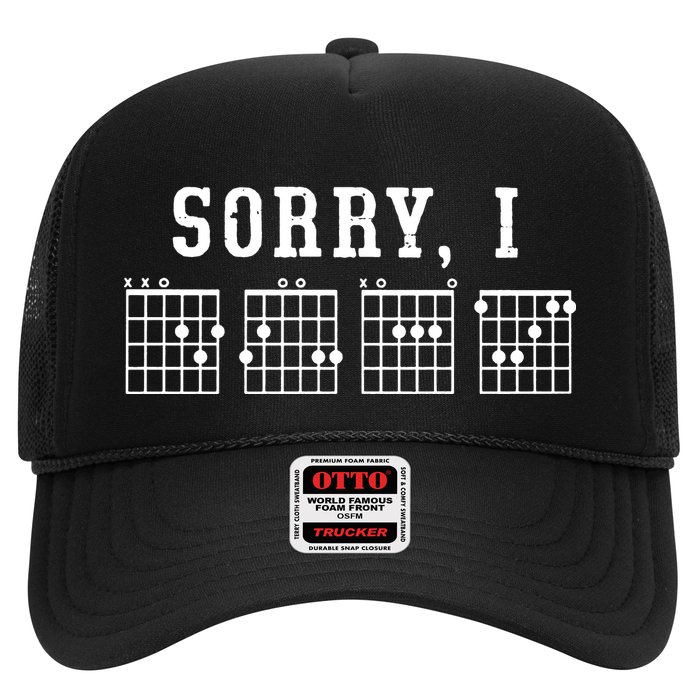 Sorry I DGAF Funny Hidden Message Guitar Chords Trucker Hat
