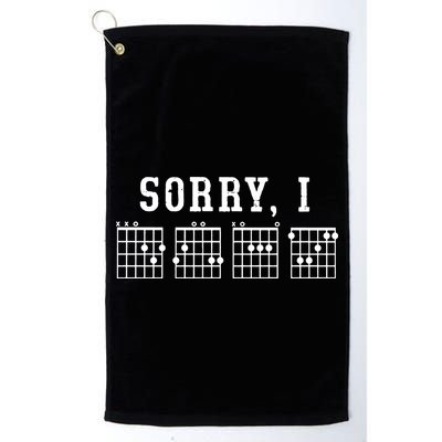 Sorry I DGAF Funny Hidden Message Guitar Chords Golf Towel