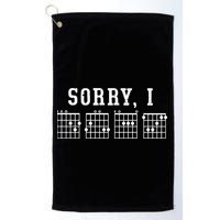 Sorry I DGAF Funny Hidden Message Guitar Chords Golf Towel