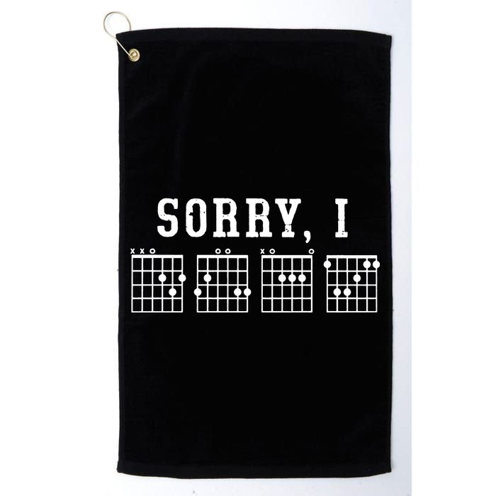 Sorry I DGAF Funny Hidden Message Guitar Chords Golf Towel