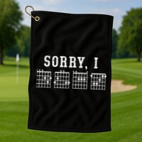 Sorry I DGAF Funny Hidden Message Guitar Chords Golf Towel