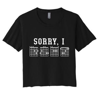 Sorry I DGAF Funny Hidden Message Guitar Chords Crop Top